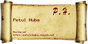 Petul Huba névjegykártya
